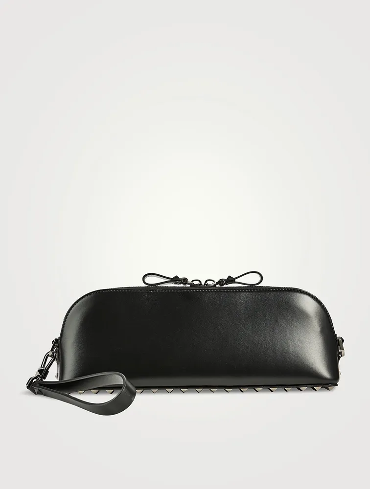 Rockstud Leather Clutch