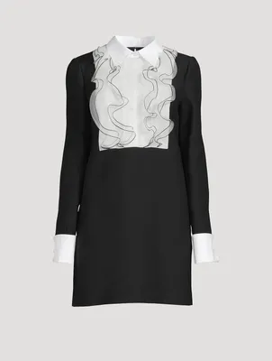 Crepe Couture Ruffled Mini Dress