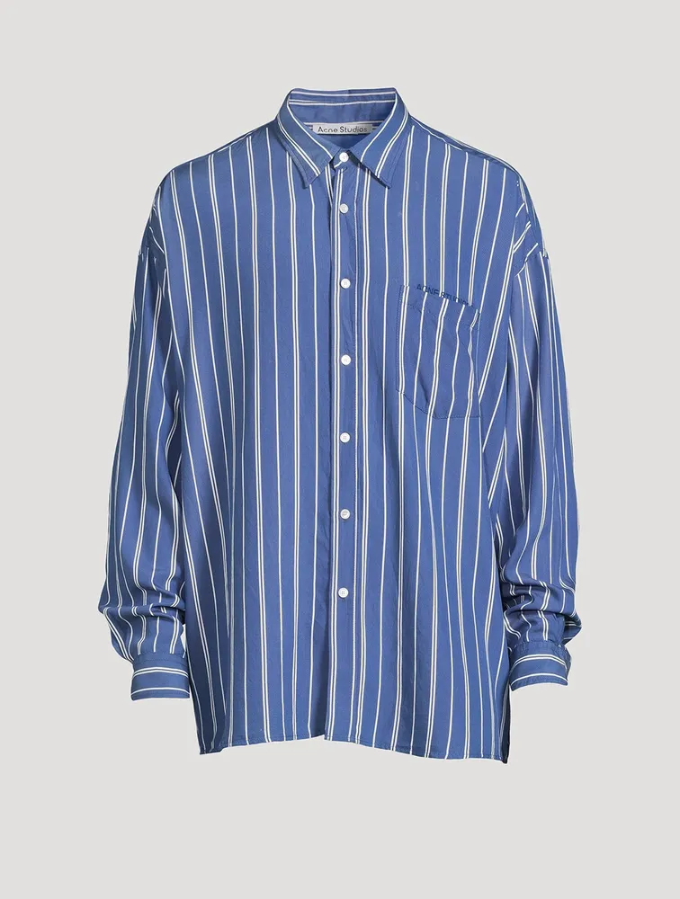 Fluid Striped Long-Sleeve Shirt