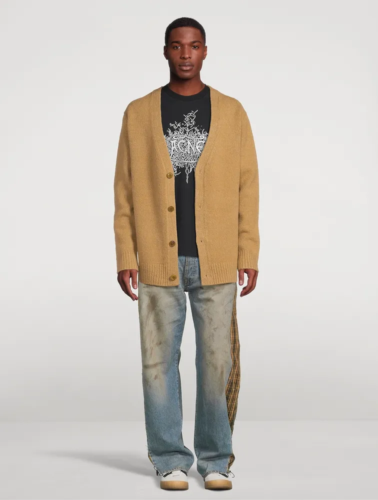 Deconstructed Relaxed Jeans With Poplin Check