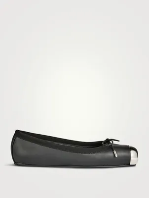 Punk Leather Ballet Flats