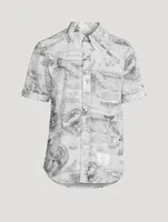 Nautical Toile Poplin Short Sleeve Shirt
