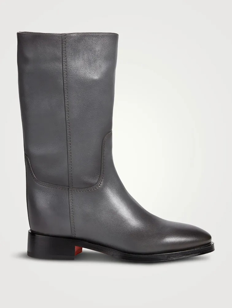 Fleeces Leather Mid-Calf Boots