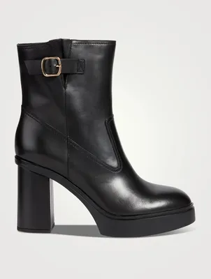 Libra Leather Platform Ankle Boots