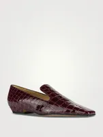 The Marfa Croc-Embossed Leather Loafers