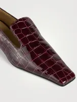 The Marfa Croc-Embossed Leather Loafers