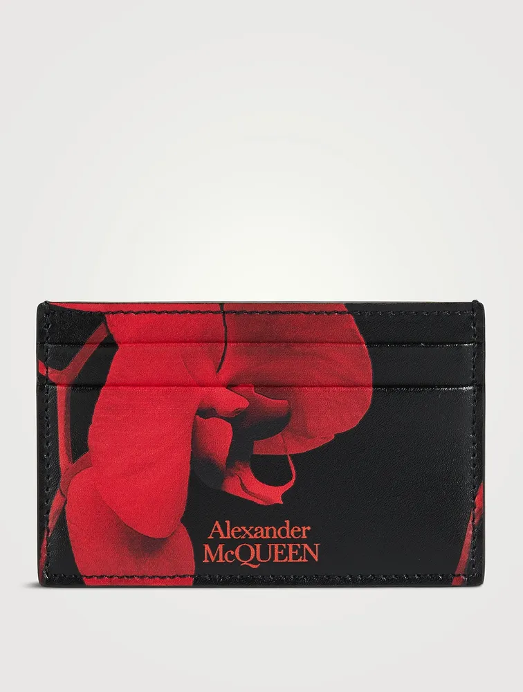 Red Orchid Leather Card Case