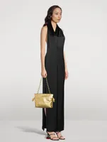 Technical Satin Scarf Gown
