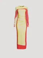 Trompe L'œil Mesh Maxi Dress