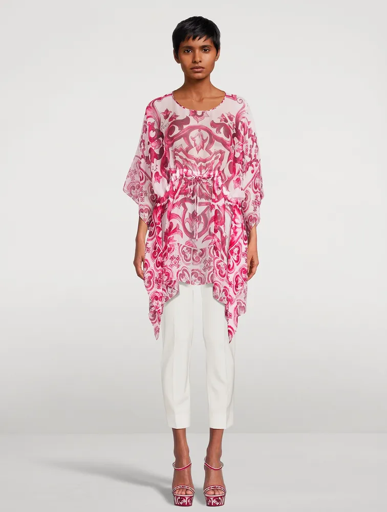 Silk Cover-Up Majolica Print