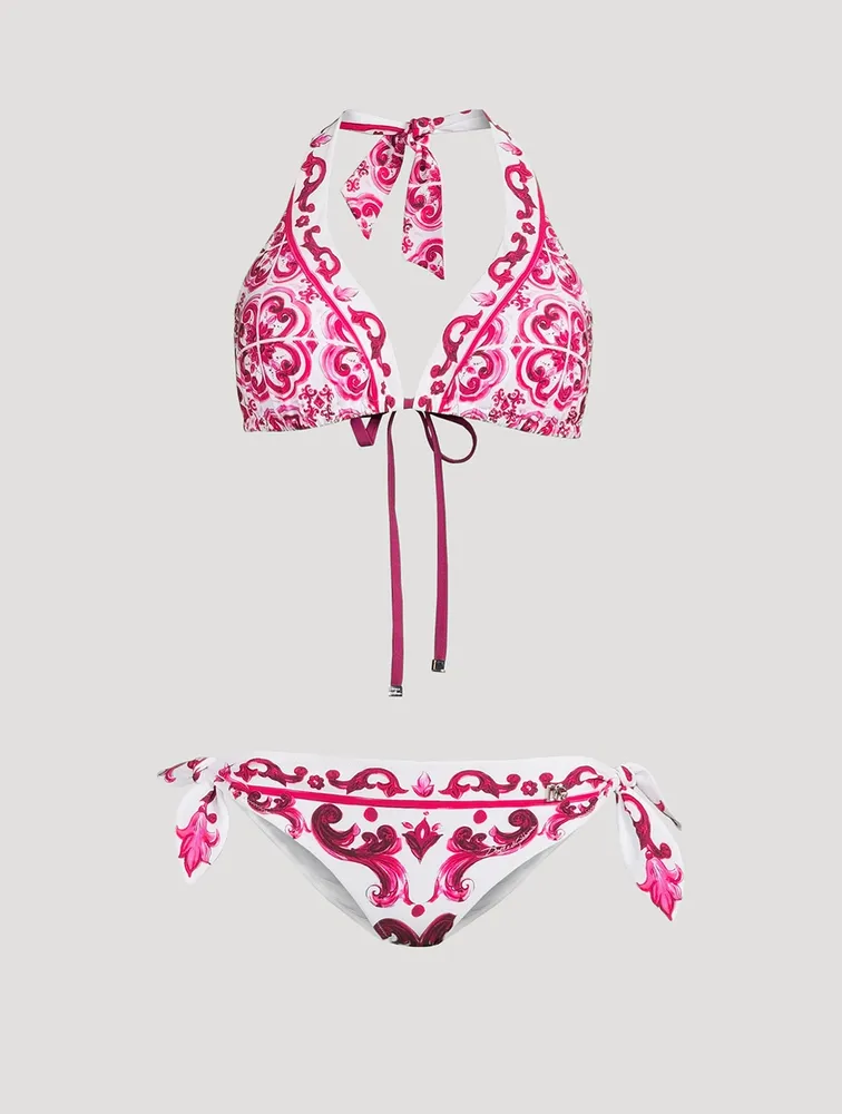 Triangle Bikini Set Majolica Print