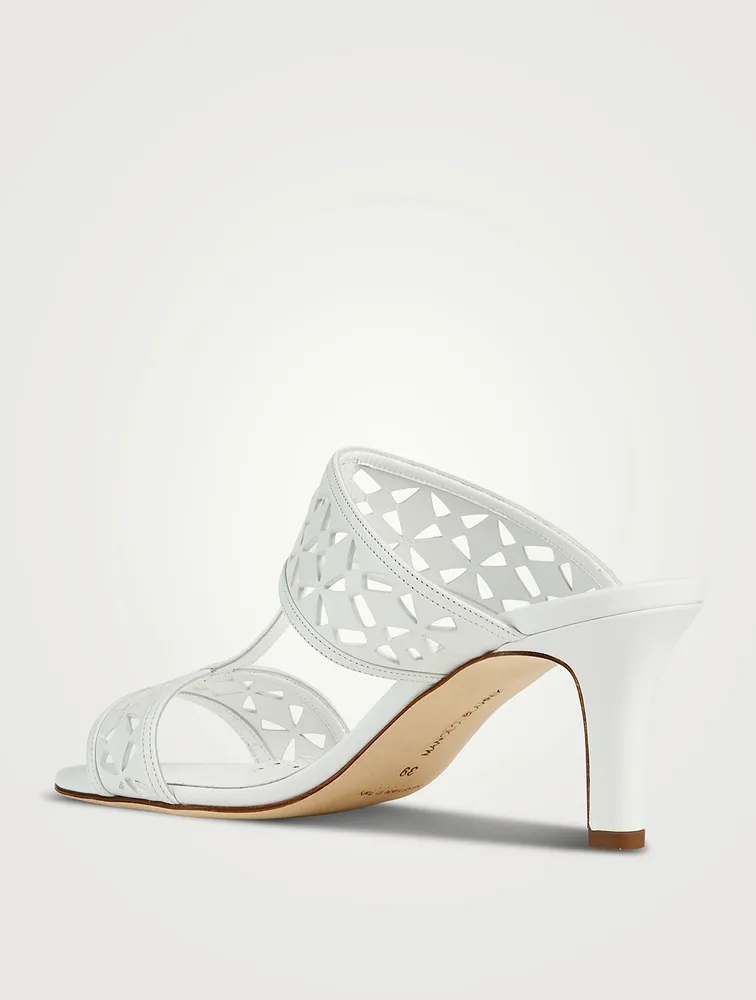Sophocles Laser-Cut Leather Mules