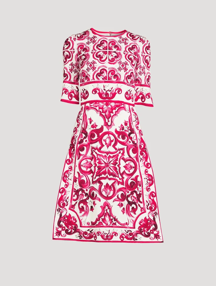 Charmeuse Midi Dress Majolica Print