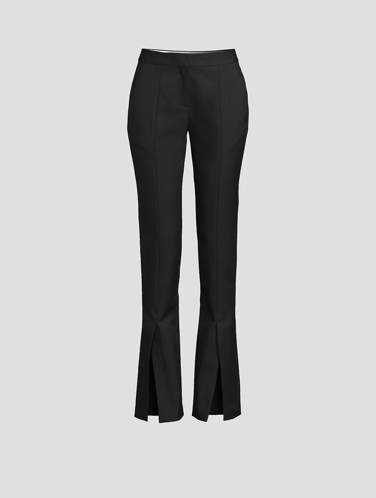 Split-Cuff Slim Trousers