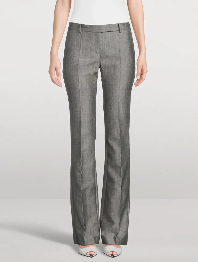 Wool And Mohair Bootcut Trousers