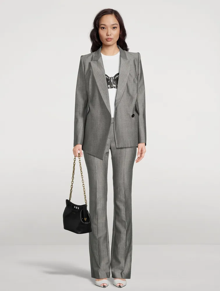 Wool And Mohair Bootcut Trousers
