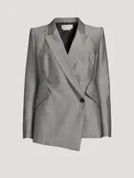 Drop Hem Wool Mohair Blazer