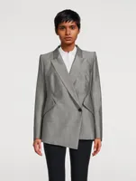 Drop Hem Wool Mohair Blazer