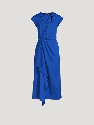 Knotted Poplin Midi Dress