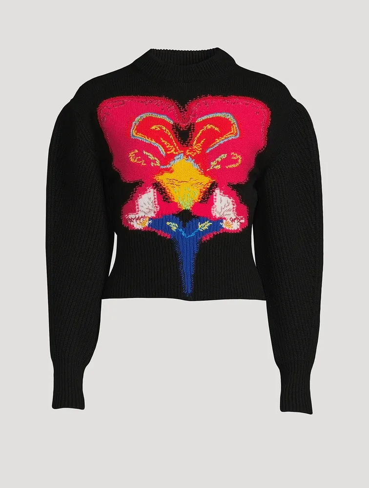 Solarised Orchid Wool Cocoon-Sleeve Sweater