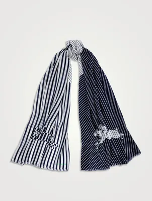 Wool Scarf In Marinère Print