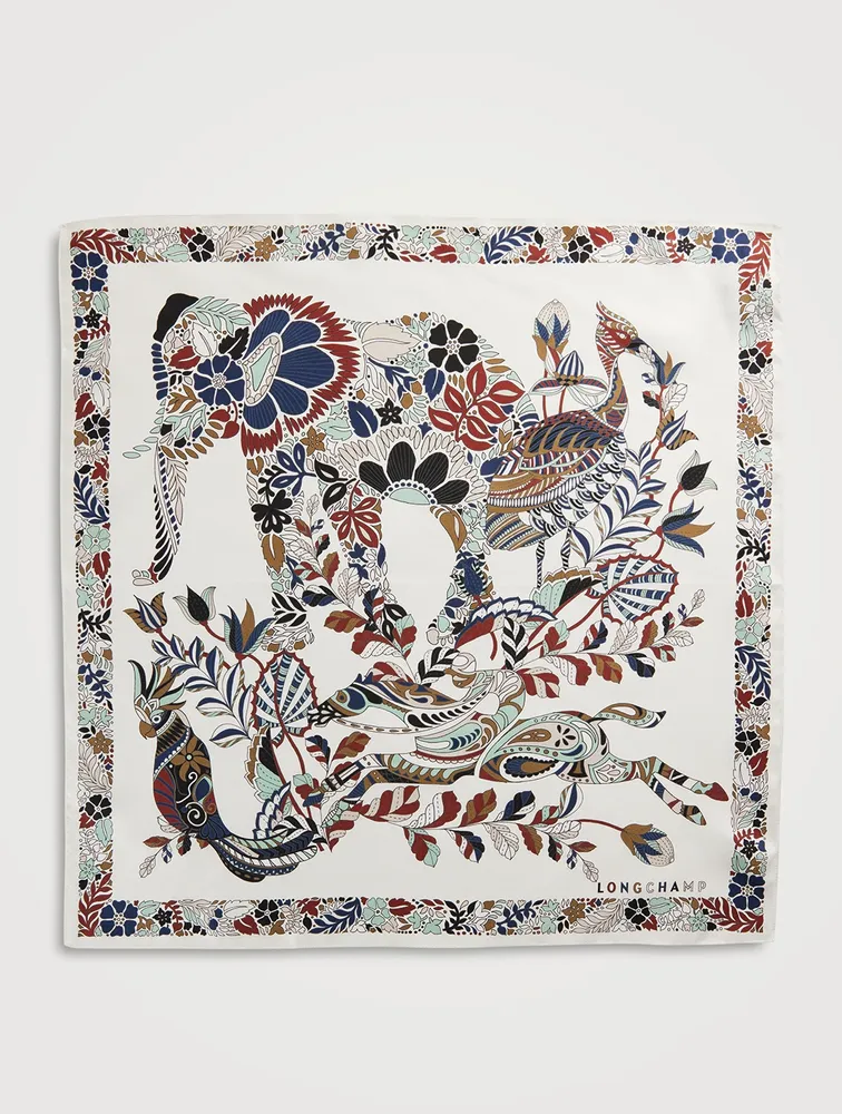 Silk Scarf In Forest Print