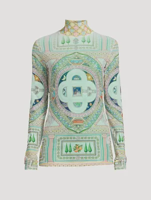 Mesh Turtleneck Le Labyrinthe Print