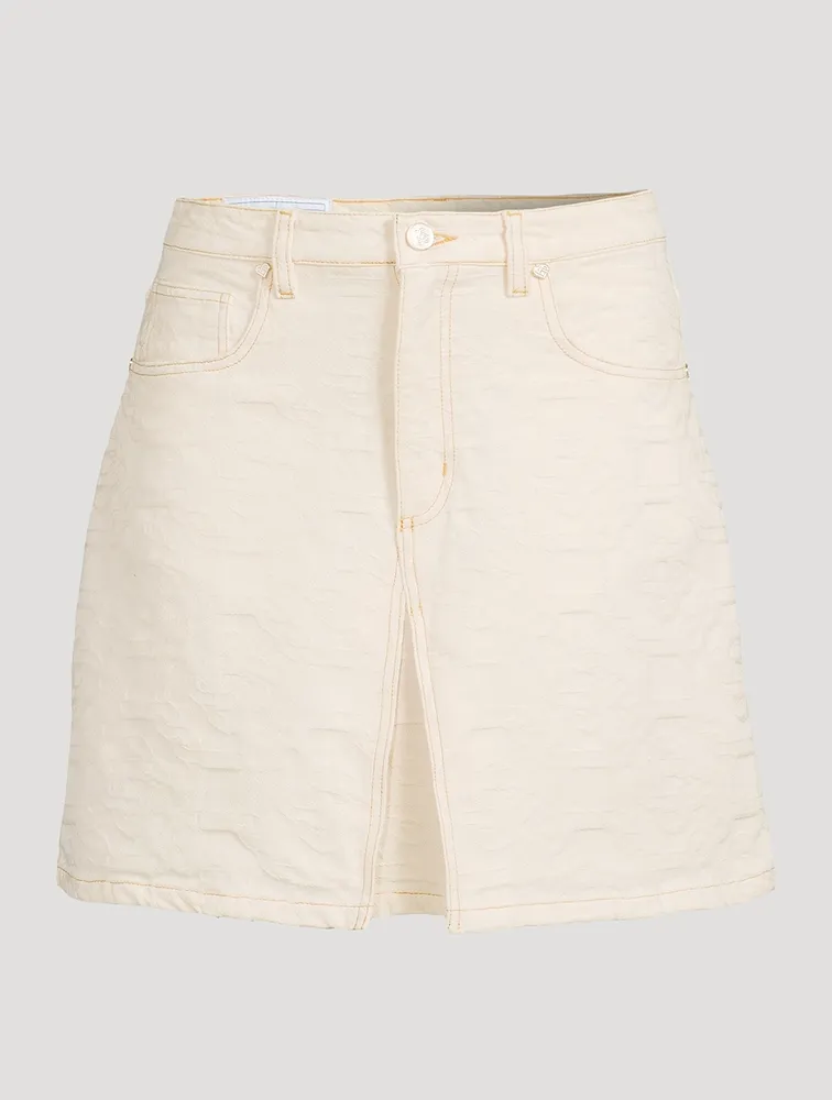 Monogram Jacquard Denim Skirt