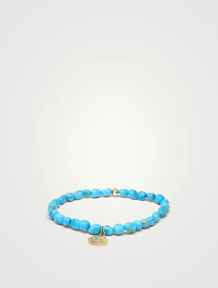 Bohème Paw Turquoise Nugget Bracelet With 14K Gold Paw Charm