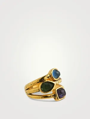 Mini Cabochons Rock Crystal Ring