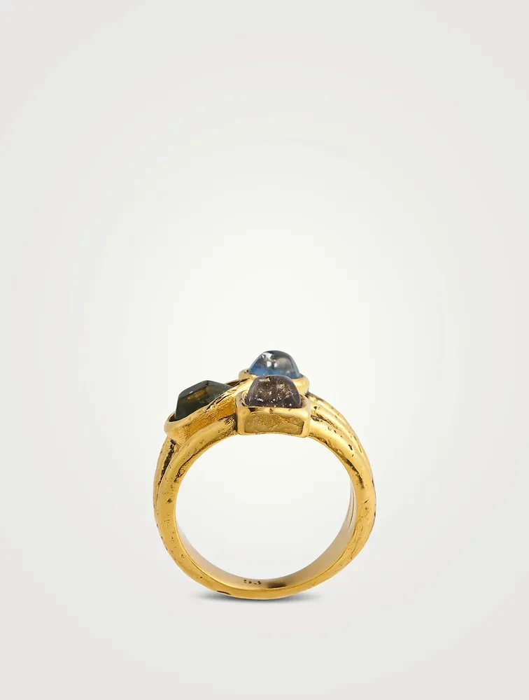 Mini Cabochons Rock Crystal Ring