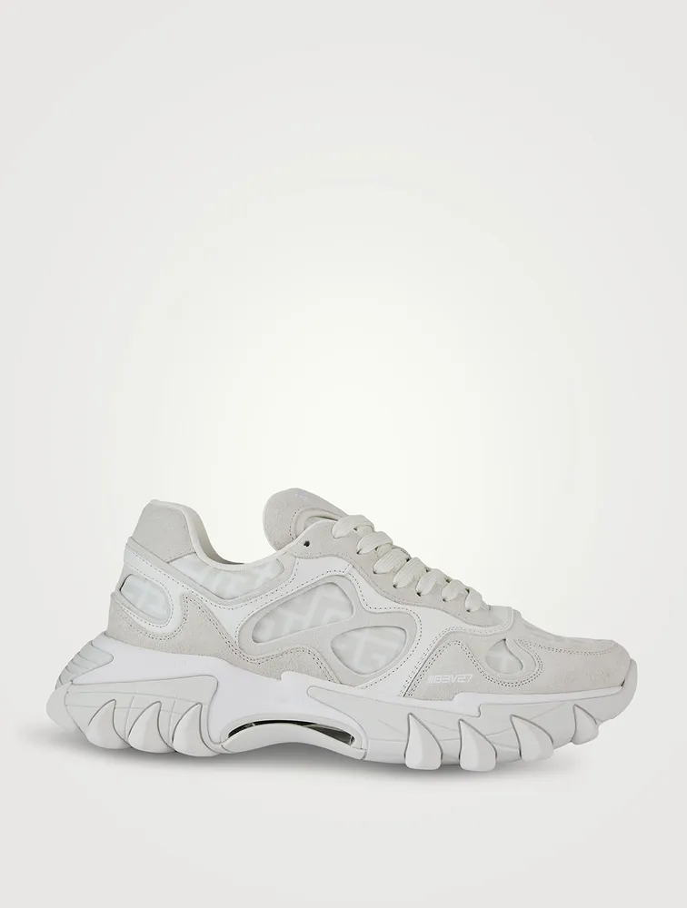 B-East Monogram Nylon And Leather Sneakers