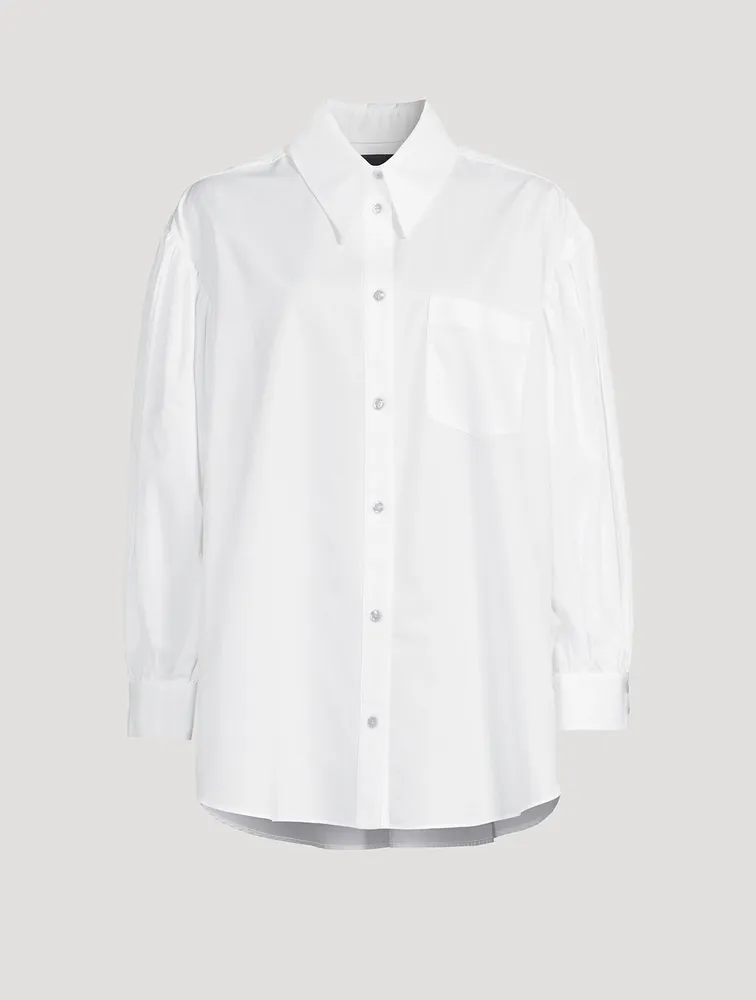 Puff-Sleeve Poplin Shirt