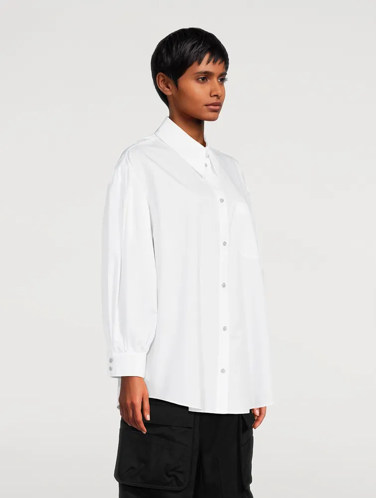 Puff-Sleeve Poplin Shirt