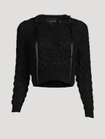 Bubble Bow-Trimmed Cardigan