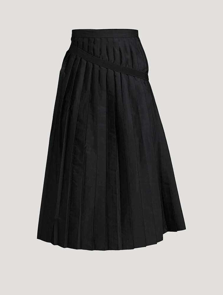 Pleated Foldover Midi Dress