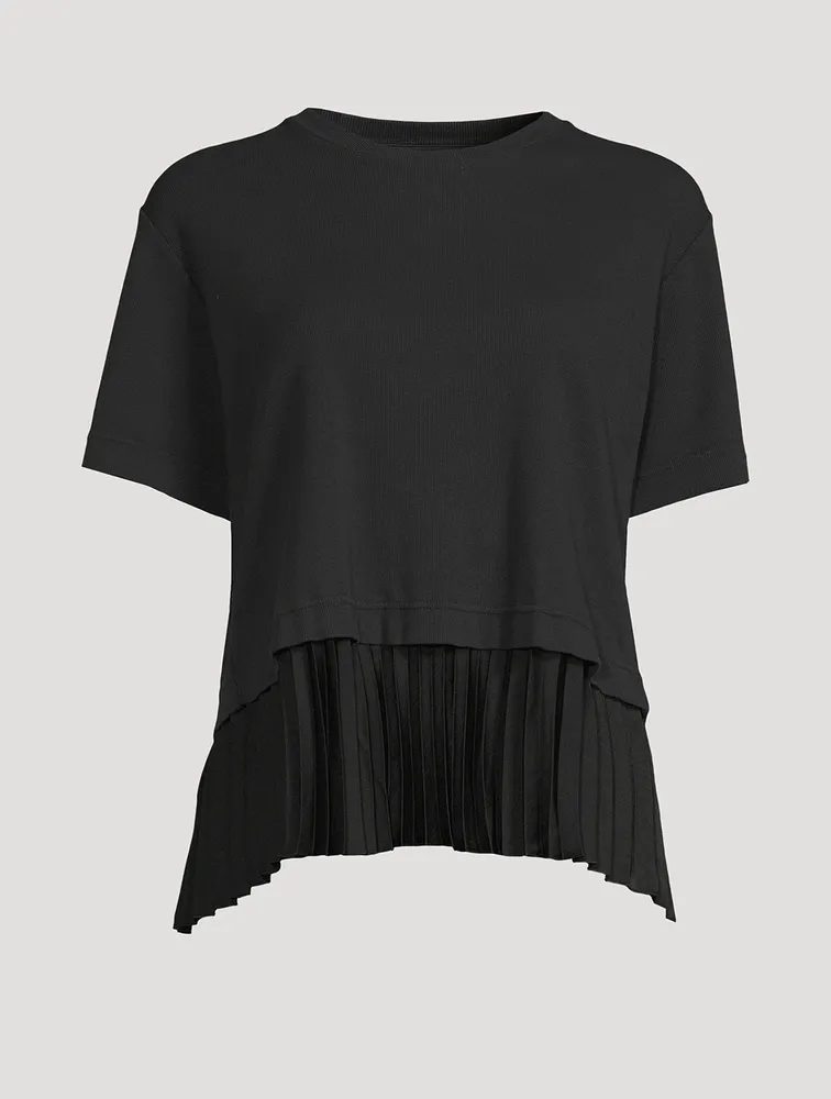 Layered Pleated Hem T-Shirt