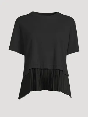Layered Pleated Hem T-Shirt
