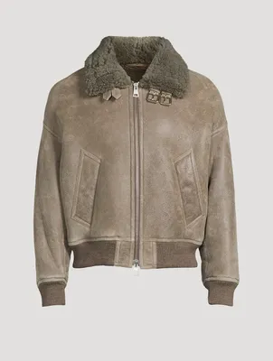 Suede Shearling Bomber