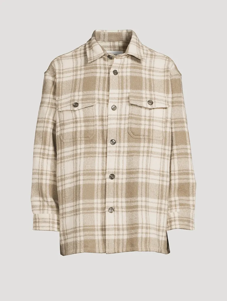 Wool Overshirt Plaid Print