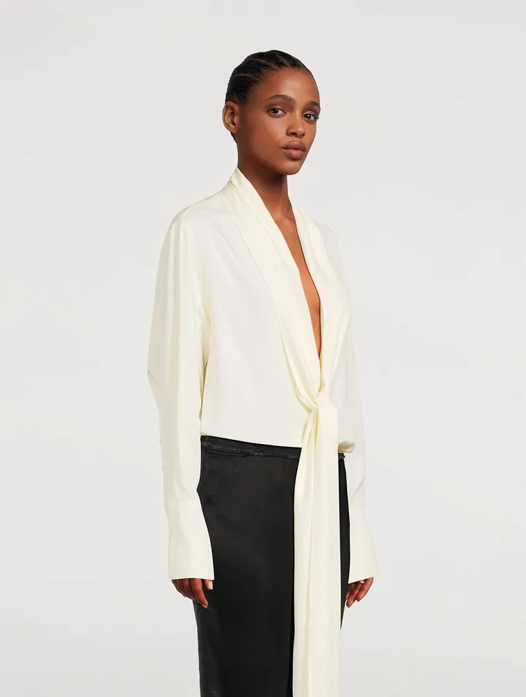 Silk Blouse With Lavallière