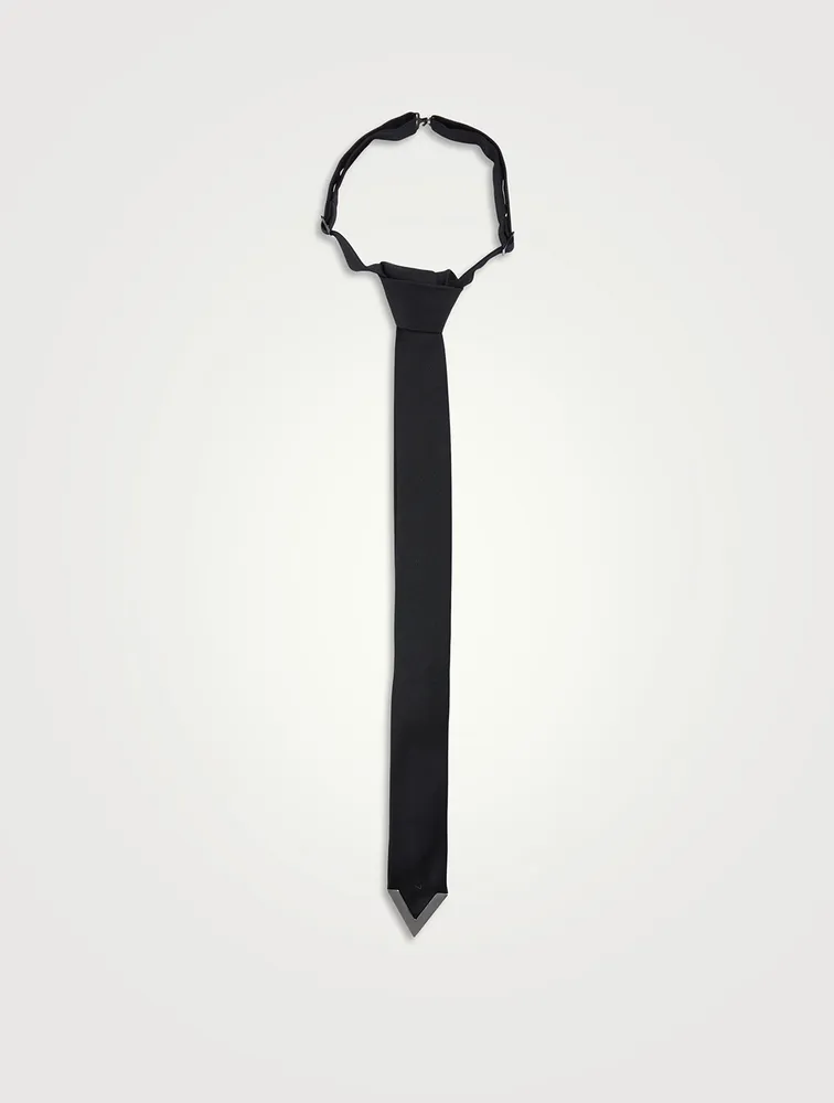 Valentie Metal V Appliqué Wool And Silk Tie