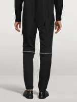 Wool Slim-Fit Pants With Zipper
