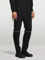 Wool Slim-Fit Pants With Zipper