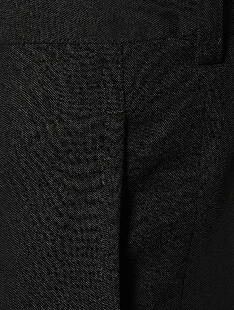 Wool Slim-Fit Pants With Zipper