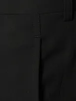 Wool Slim-Fit Pants With Zipper