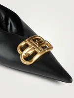 Square Knife BB Leather Slingback Pumps