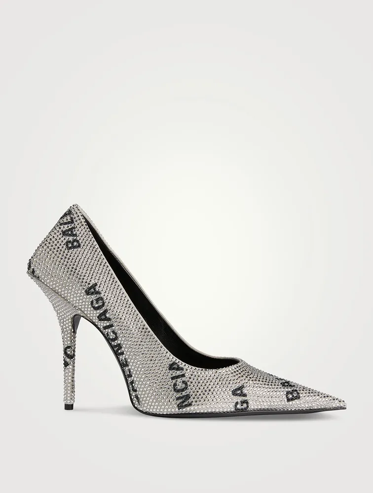 Square Knife Embellished Pumps