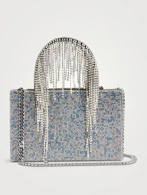 Midi Crystal Mesh Fringe Tote Bag