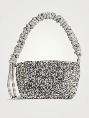 Phone Cord Crystal Mesh Shoulder Bag